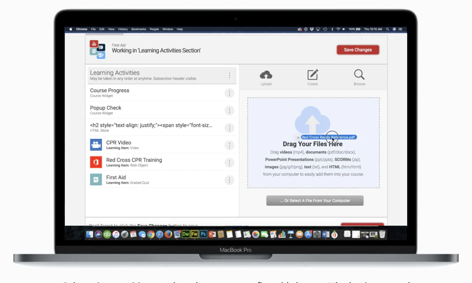 screenshot of Axis LMS